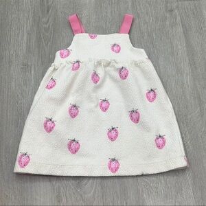 Zara White and Pink Strawberry Dress Baby Girl 9-12m